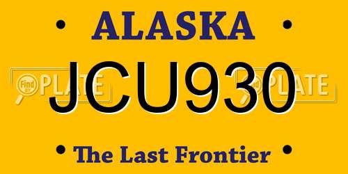 JCU930 Alaska License Plate