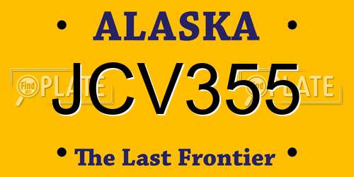 JCV355 Alaska License Plate