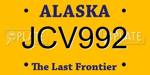 JCV992 Alaska License Plate