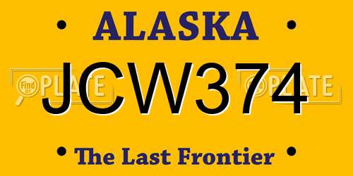 JCW374 Alaska License Plate