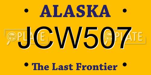 JCW507 Alaska License Plate