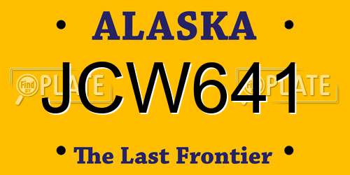JCW641 Alaska License Plate