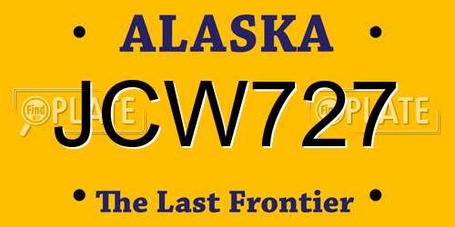 JCW727 Alaska License Plate