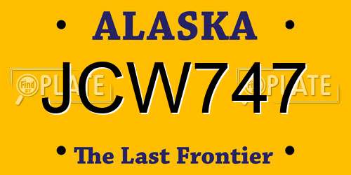 JCW747 Alaska License Plate