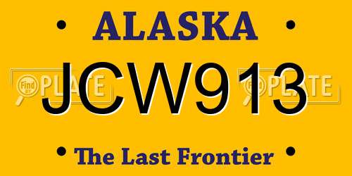 JCW913 Alaska License Plate