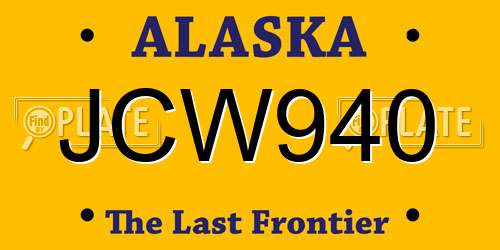 JCW940 Alaska License Plate
