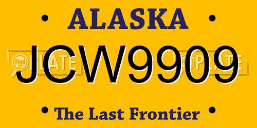 JCW9909 Alaska License Plate
