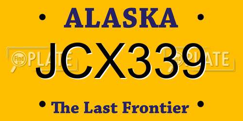 JCX339 Alaska License Plate