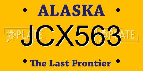 JCX563 Alaska License Plate