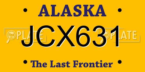 JCX631 Alaska License Plate