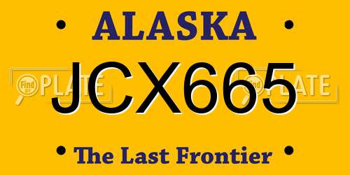 JCX665 Alaska License Plate