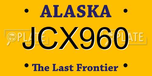 JCX960 Alaska License Plate