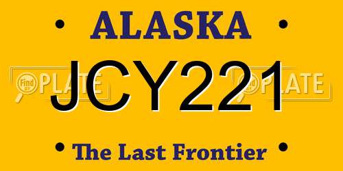 JCY221 Alaska License Plate