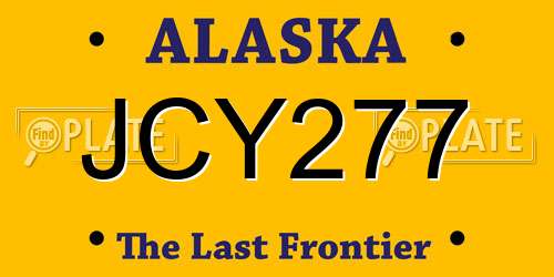 JCY277 Alaska License Plate