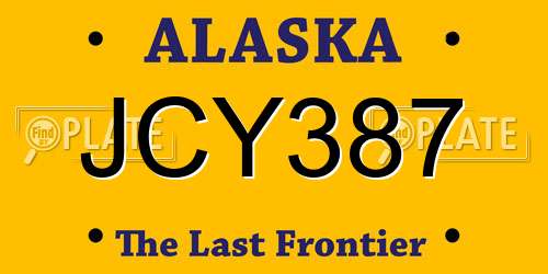 JCY387 Alaska License Plate