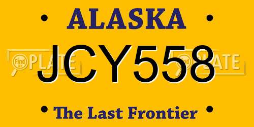 JCY558 Alaska License Plate