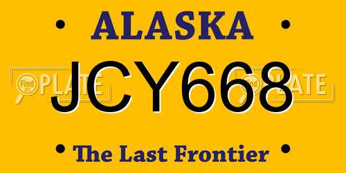 JCY668 Alaska License Plate