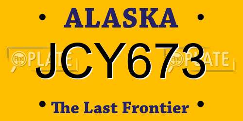 JCY673 Alaska License Plate