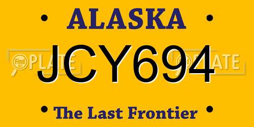 JCY694 Alaska License Plate