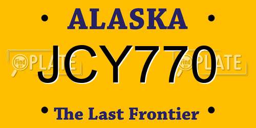 JCY770 Alaska License Plate