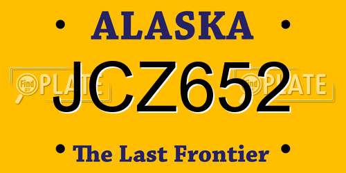JCZ652 Alaska License Plate