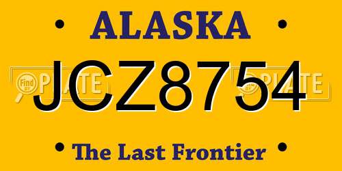 JCZ8754 Alaska License Plate