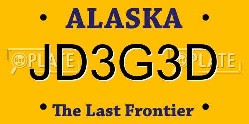 JD3G3D Alaska License Plate