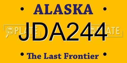 JDA244 Alaska License Plate