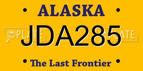 JDA285 Alaska License Plate