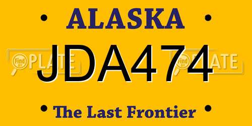 JDA474 Alaska License Plate