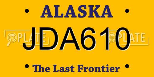 JDA610 Alaska License Plate