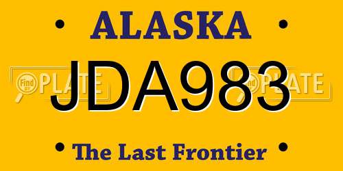 JDA983 Alaska License Plate