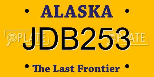 JDB253 Alaska License Plate