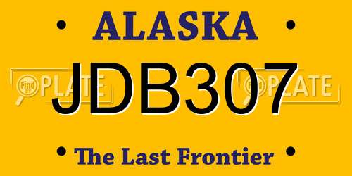 JDB307 Alaska License Plate