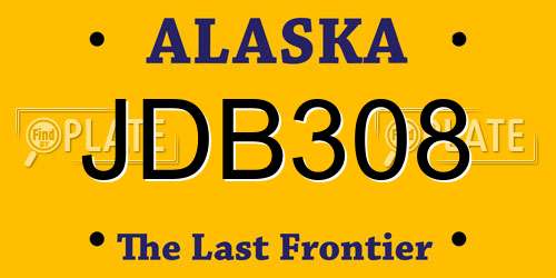 JDB308 Alaska License Plate