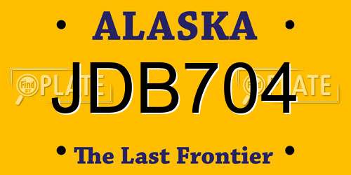 JDB704 Alaska License Plate