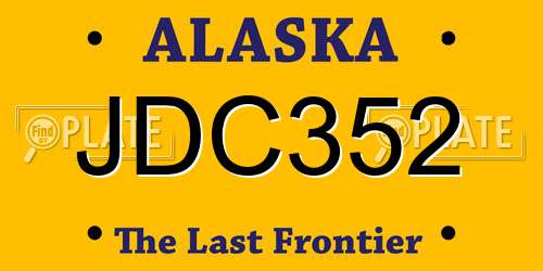 JDC352 Alaska License Plate