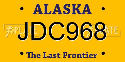 JDC968 Alaska License Plate