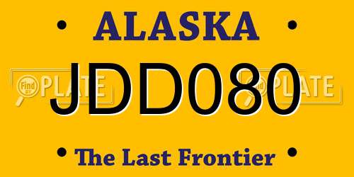 JDD080 Alaska License Plate