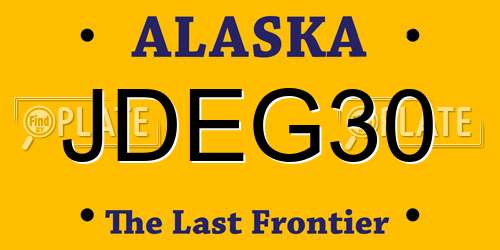JDEG30 Alaska License Plate