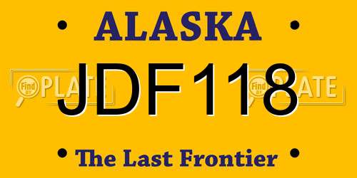 JDF118 Alaska License Plate