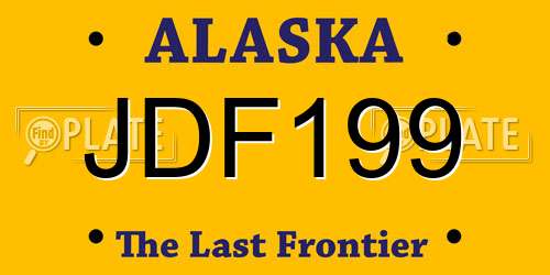 JDF199 Alaska License Plate