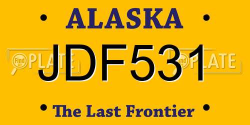 JDF531 Alaska License Plate