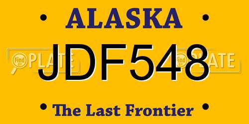 JDF548 Alaska License Plate