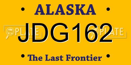 JDG162 Alaska License Plate