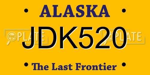 JDK520 Alaska License Plate