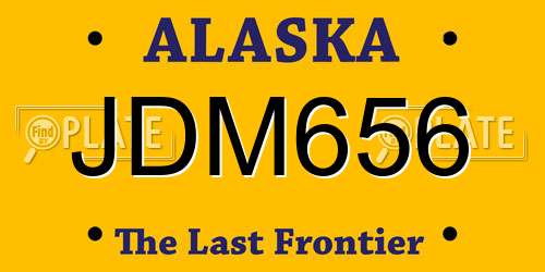 JDM656 Alaska License Plate