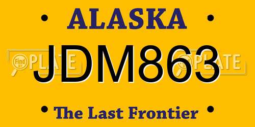 JDM863 Alaska License Plate