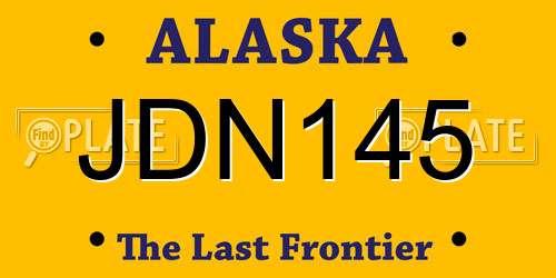 JDN145 Alaska License Plate