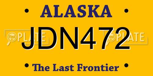 JDN472 Alaska License Plate